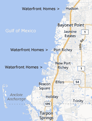 pasco county fl waterfront map